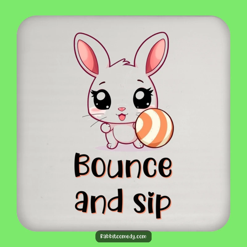 Funny Excited Rabbit Ball Chase Coaster - Protect Surfaces with Play!