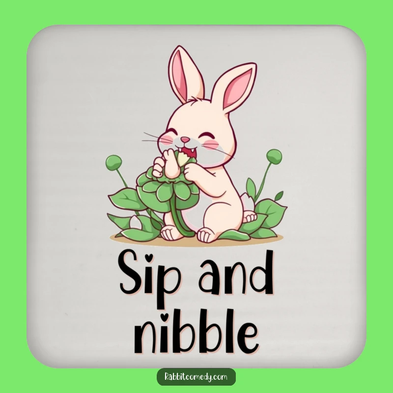 Funny Rabbit Clover Coasters - Protect Surfaces with Lucky Charm Art!