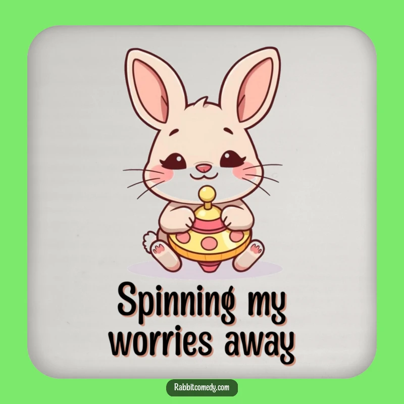 Funny Rabbit Coaster: Silly Animal Spinning Top Drink Coaster, Hilarious Table Protector Gift!