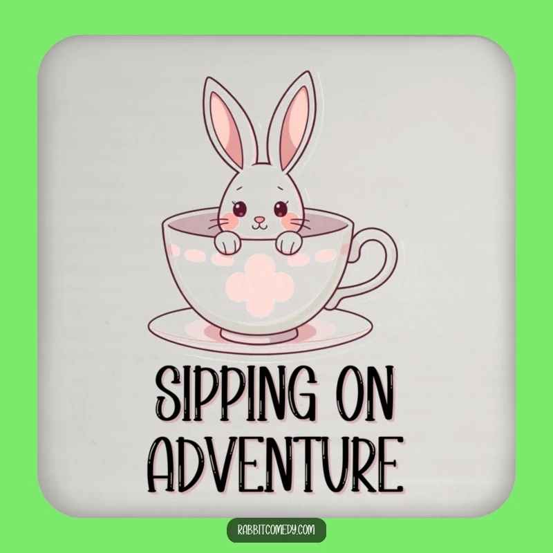 Funny Rabbit Coaster: Teacup Peek Protection - Surfaces & Smiles Funny Gift!