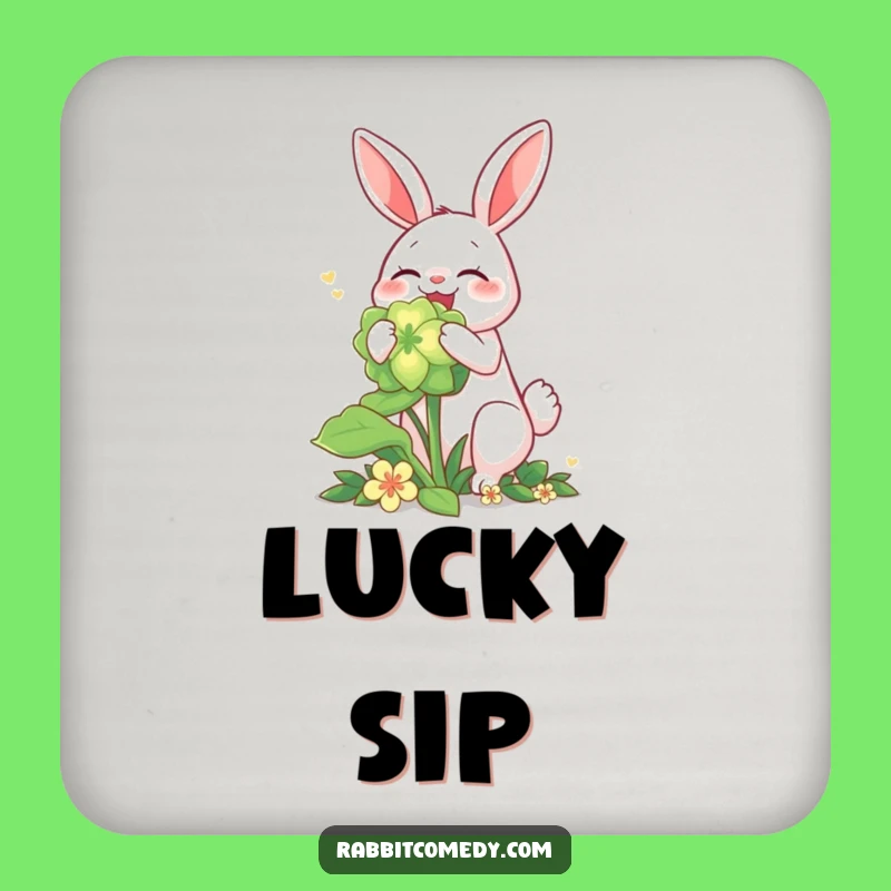 Funny Rabbit Glowing Clover Coaster - Protect Surfaces with Lucky Gift