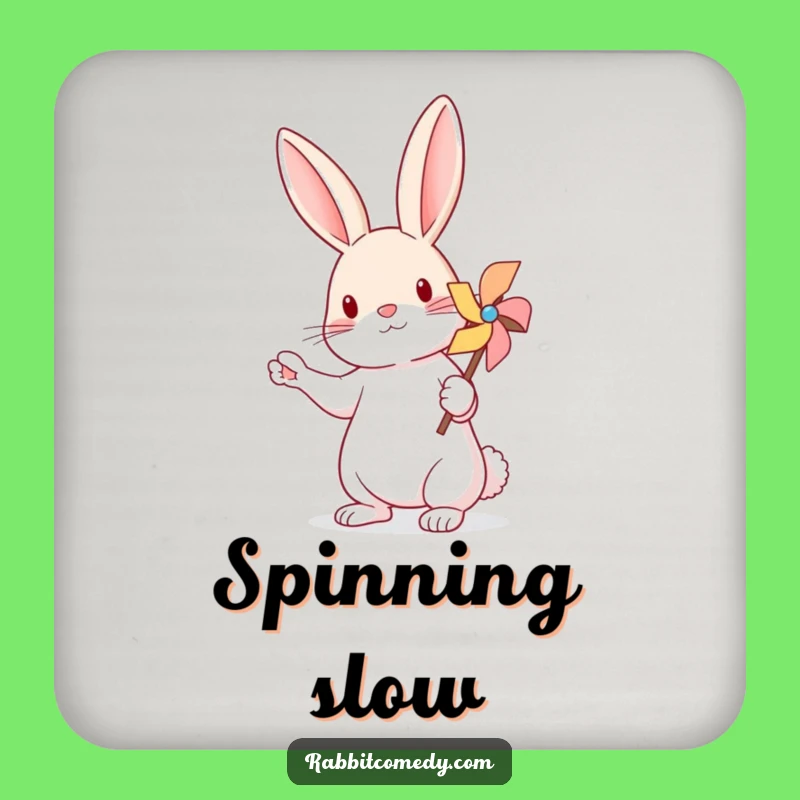 Funny Rabbit Pinwheel Drink Coaster - Protect Surfaces Humorously Gift