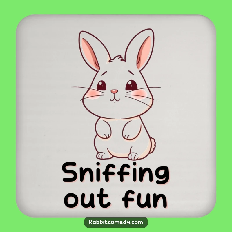 Funny Rabbit Sniffing Coaster - Tabletop Curiosity, Cute Bunny Gift