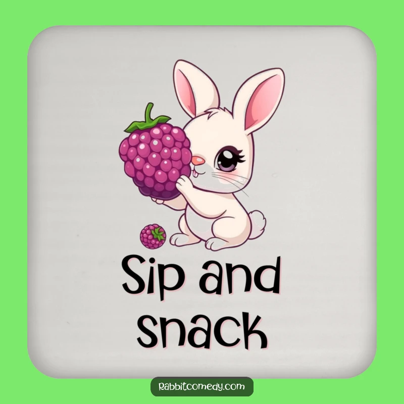 Funny Wide-Eyed Rabbit Nibbler Drink Coaster: Charming Protection for Your Surfaces