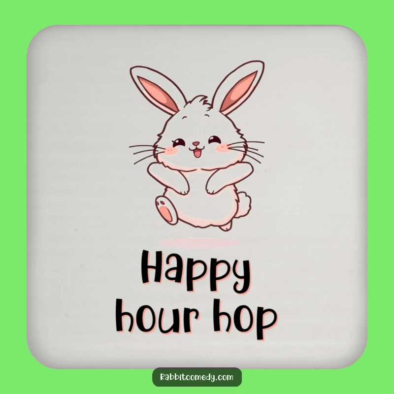 Funny Rabbit Coaster - Joyful Hopper, Twitching Ears - Table Decor Gift