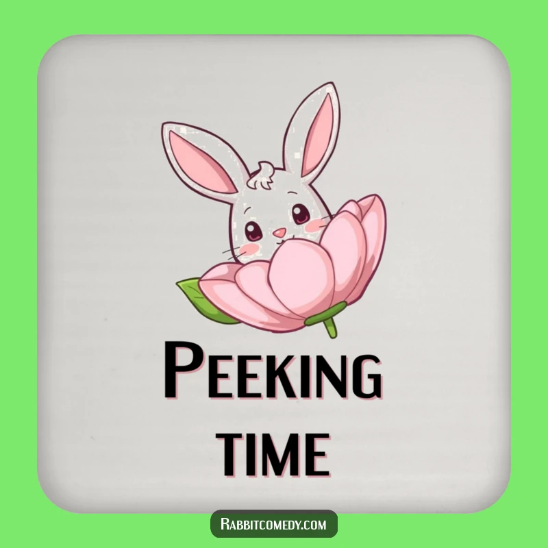 Funny Rabbit Flower Drink Coaster - Protect Surfaces Humorously Gift