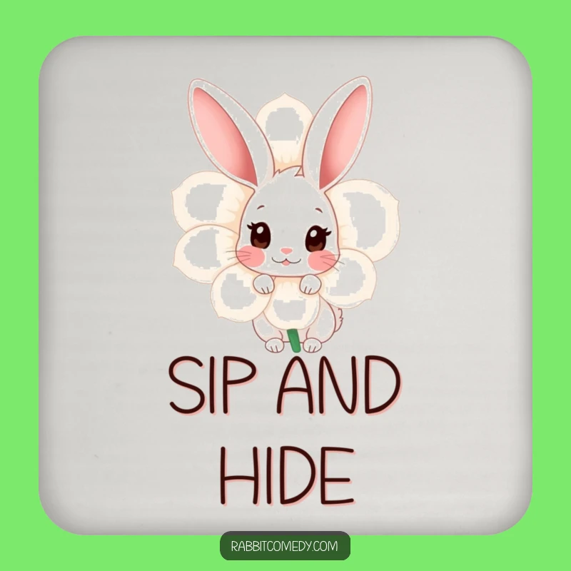 Funny Shy Rabbit Coasters - Protect Surfaces with Gentle Charm!