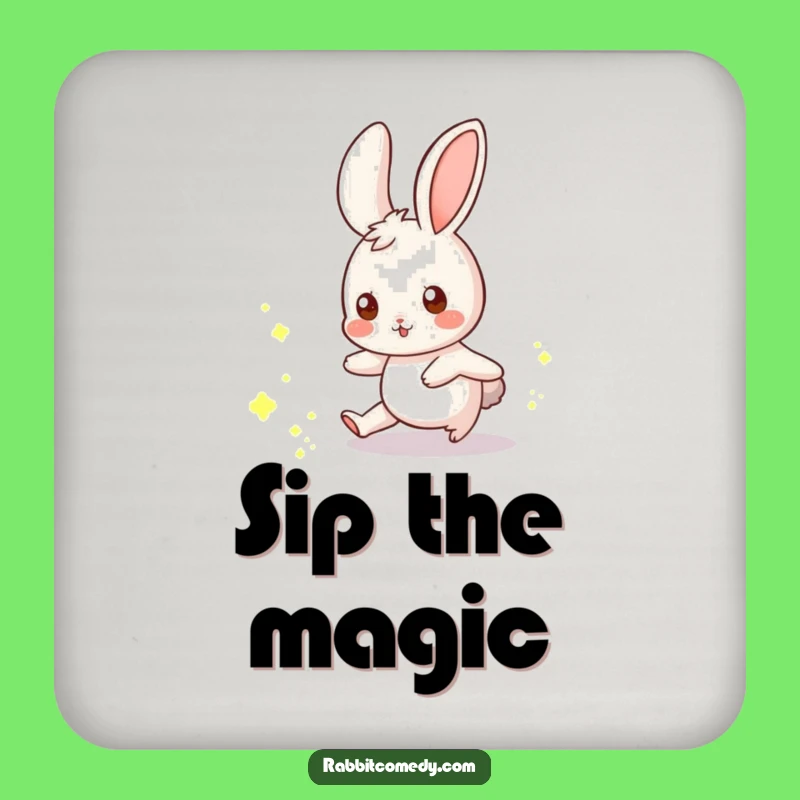 Funny Rabbit Coaster: Magical Dust Mote Chase, Whimsical Protection