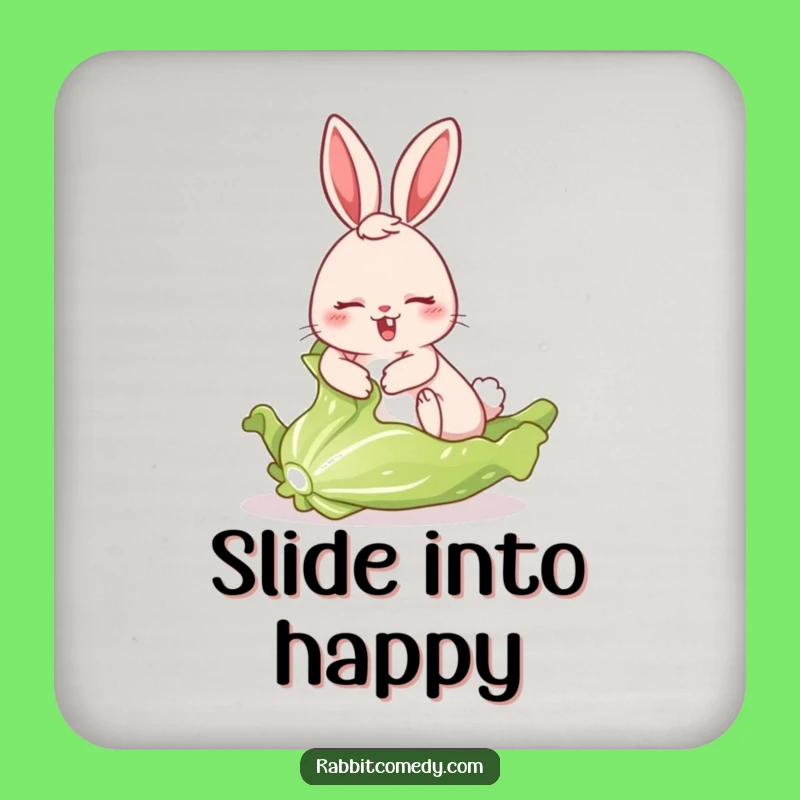 Funny Rabbit Lettuce Slide Coaster: Protect Surfaces with Comical Flair