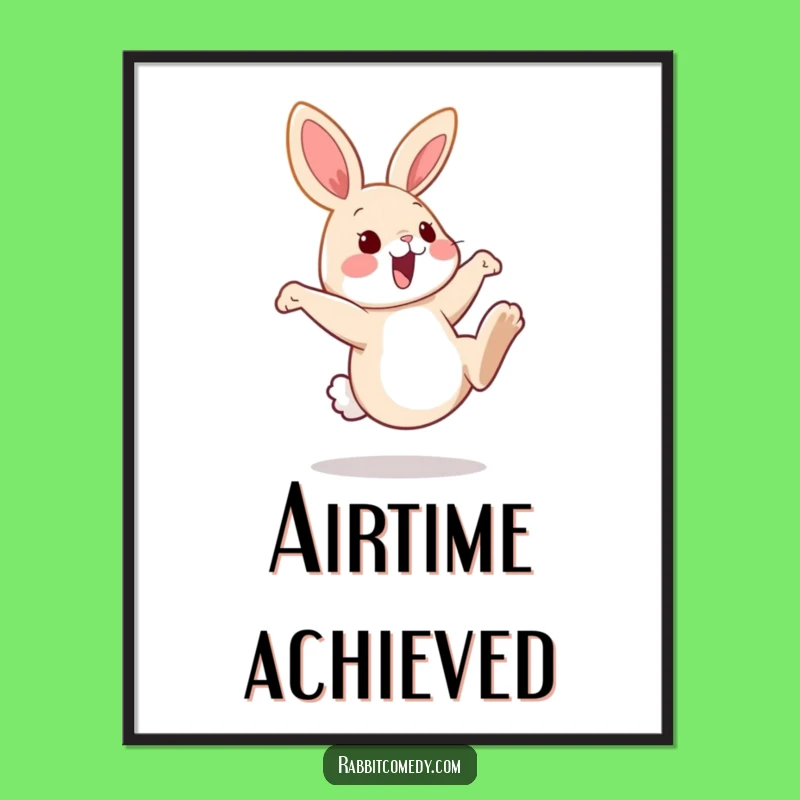 Funny Kicking Rabbit Poster: Decorate with Playful Joy and Hare's Spirit