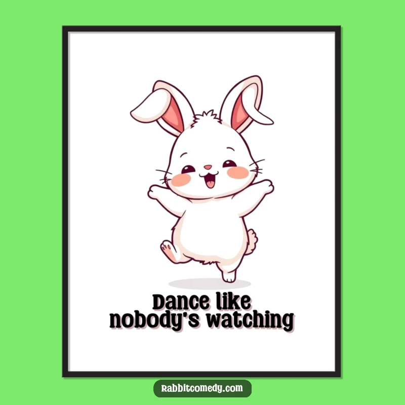Funny Silly Rabbit Dance Poster: Whimsical Wall Art for a Playful Home