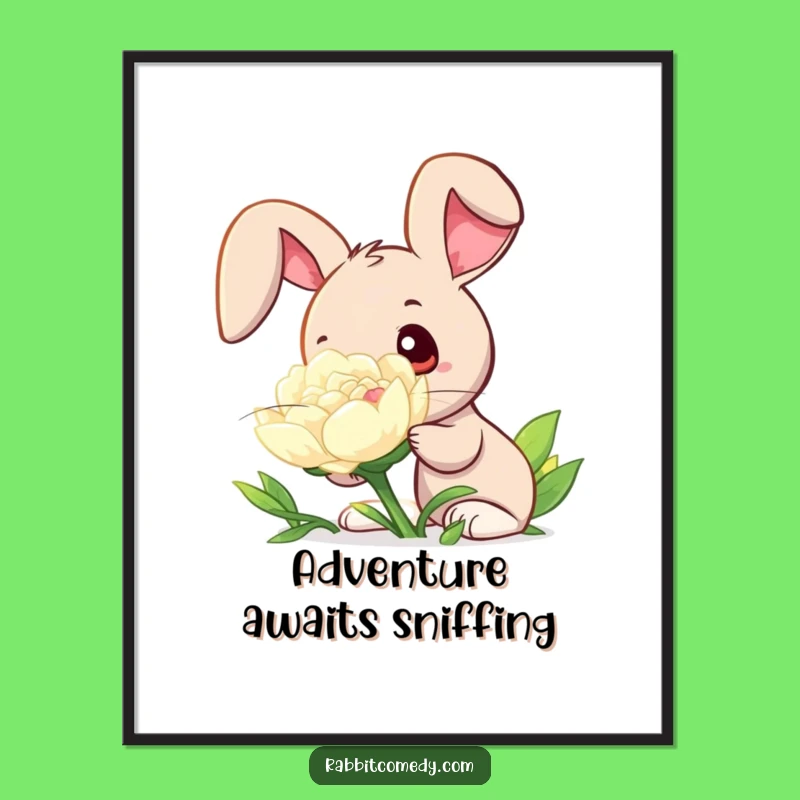 Funny Rabbit Clover Poster: Captivating Wall Art for the Wonderfully Curious