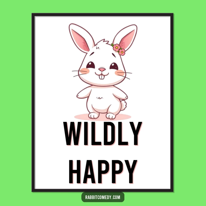 Funny Goofy Rabbit Flower Crown Poster - Whimsical Art for Cheerful Spaces!