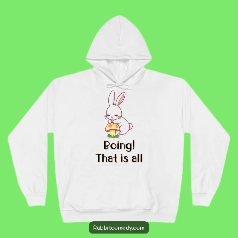 Funny Rabbit Hoodie - Cozy Long-Eared Bunny Boinging Design, Great Gift