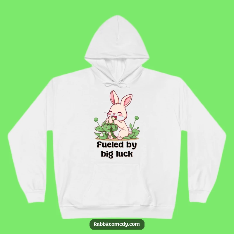 Funny Rabbit Clover Hoodie - Cozy Up with Lucky Nibbles, Great Gift!