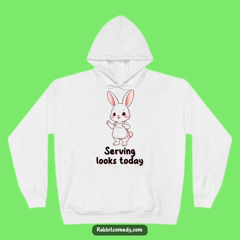 Funny Apron Rabbit Hoodie - Cozy Helpful Bunny Design, Warm Gift