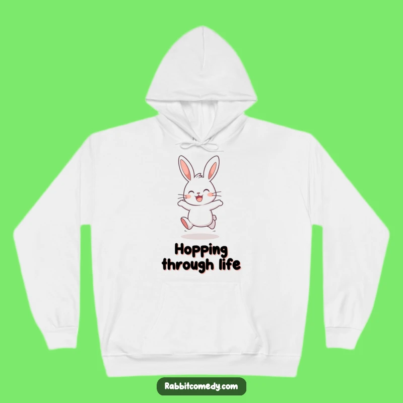 Funny Hopping Rabbit Hoodie: Cozy Up with This Joyful Hare's Warmth