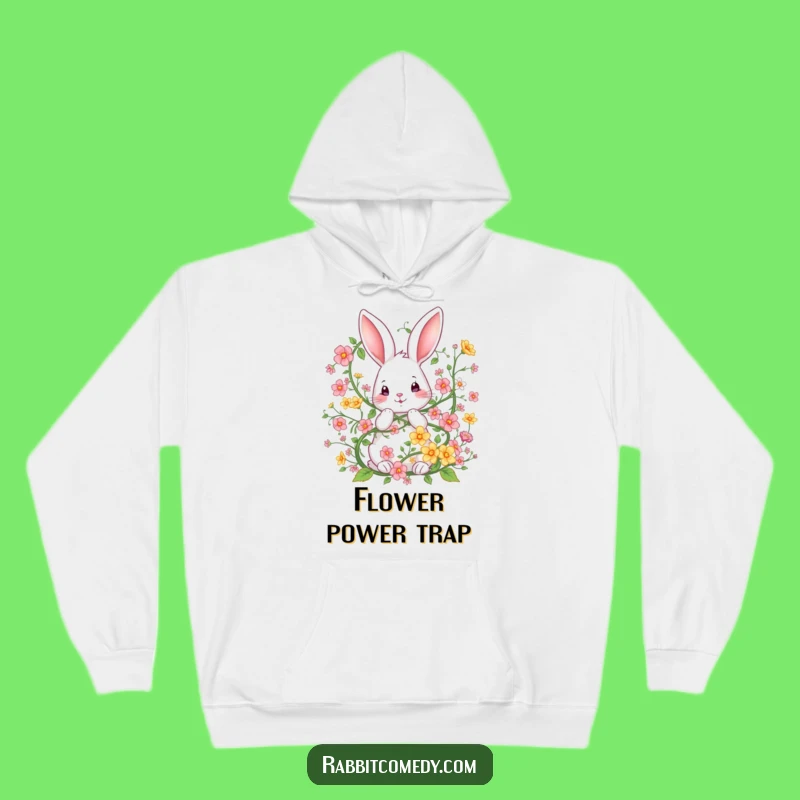 Funny Rabbit Flower Vine Hoodie: Cozy Whimsy, Perfect Gift for Garden Lovers