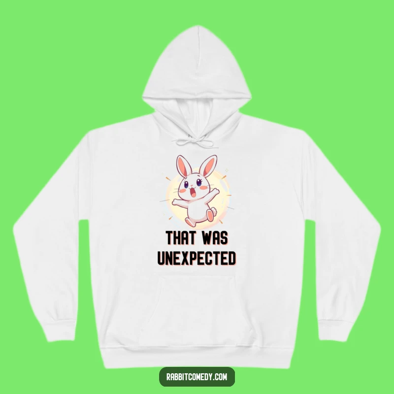 Funny Surprised Rabbit Bubble Hoodie: Cozy Up with Comical Chaos!