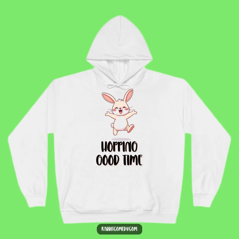 Cozy Funny Rabbit Hopping Hoodie - Warm & Joyful Bunny Apparel