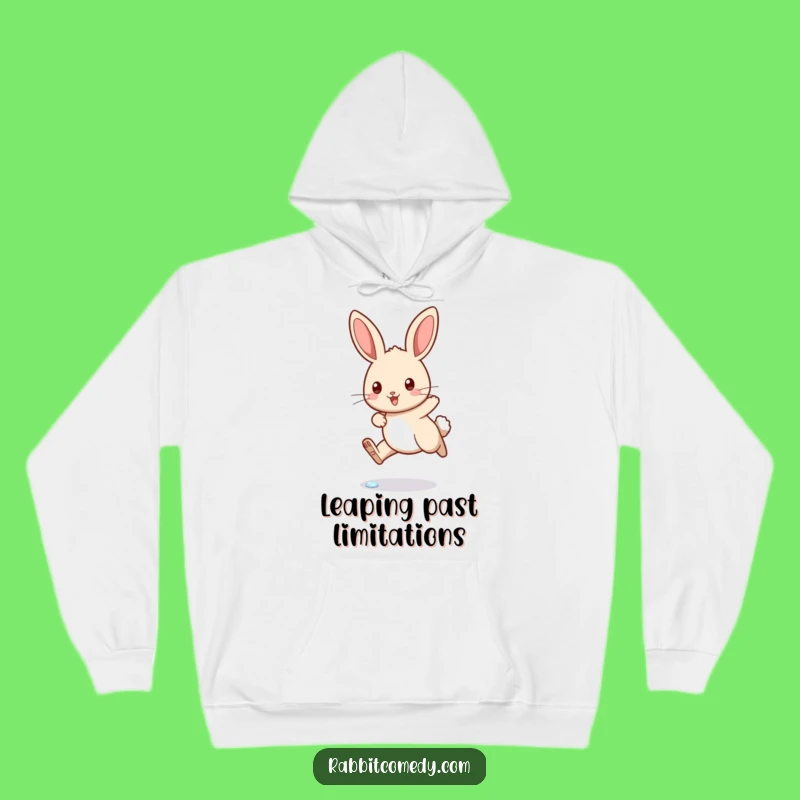 Funny Determined Rabbit Dewdrop Hop Hoodie - Cozy & Hilarious Comfort!