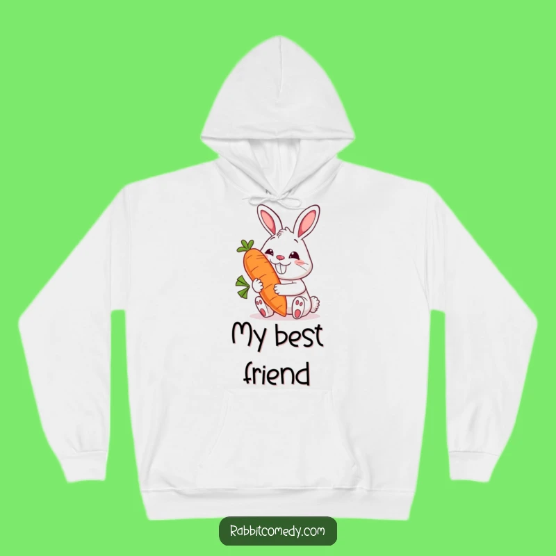Funny Rabbit Hoodie: Grinning Carrot Snuggler - Cozy & Hilarious Funny Gift!