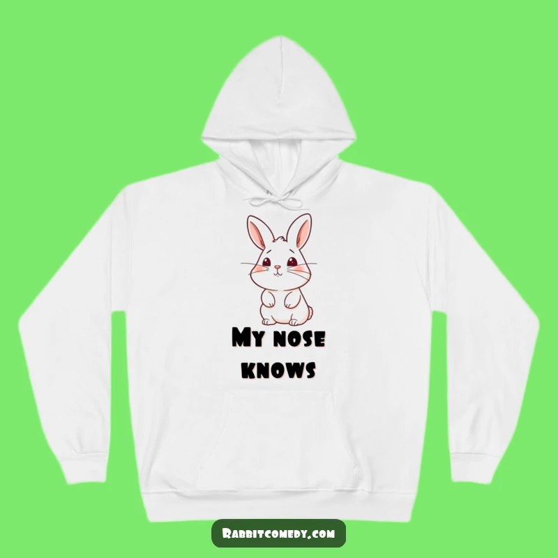 Funny Rabbit Sniffing Hoodie - Cozy Curiosity, Adorable Bunny Gift