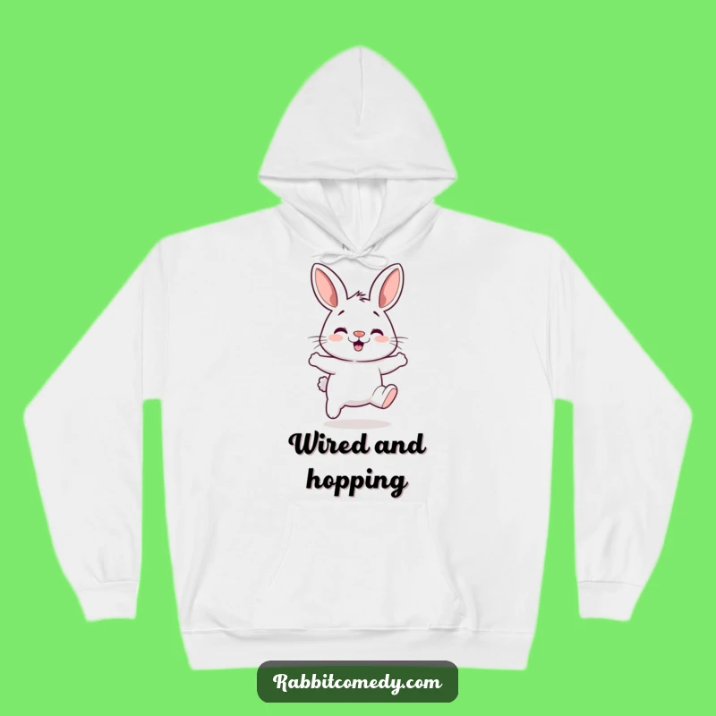 Funny Hopping Rabbit Hoodie - Cozy Silly Bunny Design, Energetic Gift