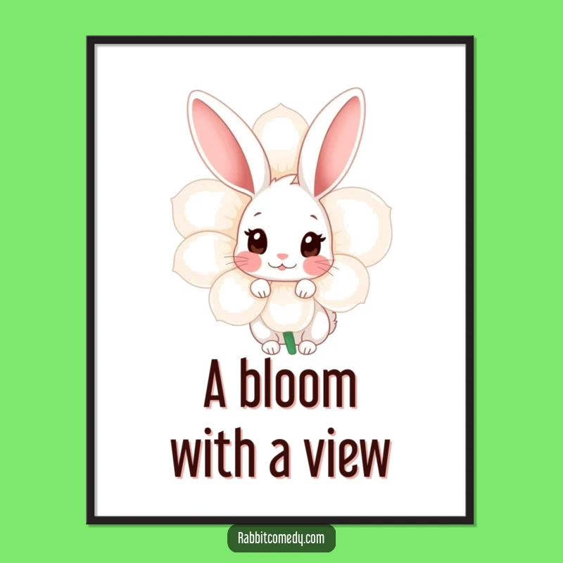 Free Printable Wall Art: Shy Rabbit & Flower! Cute Downloadable Art for Gentle Decor