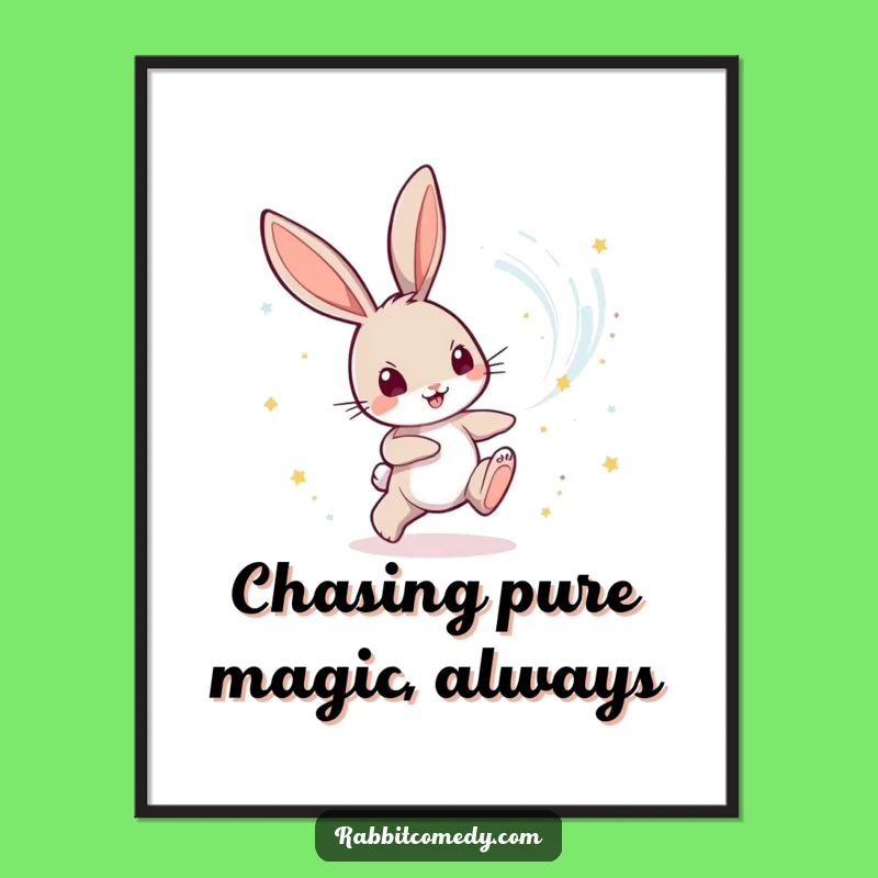 Free Printable Rabbit Wall Art: Magical Dust Chase Downloadable Art