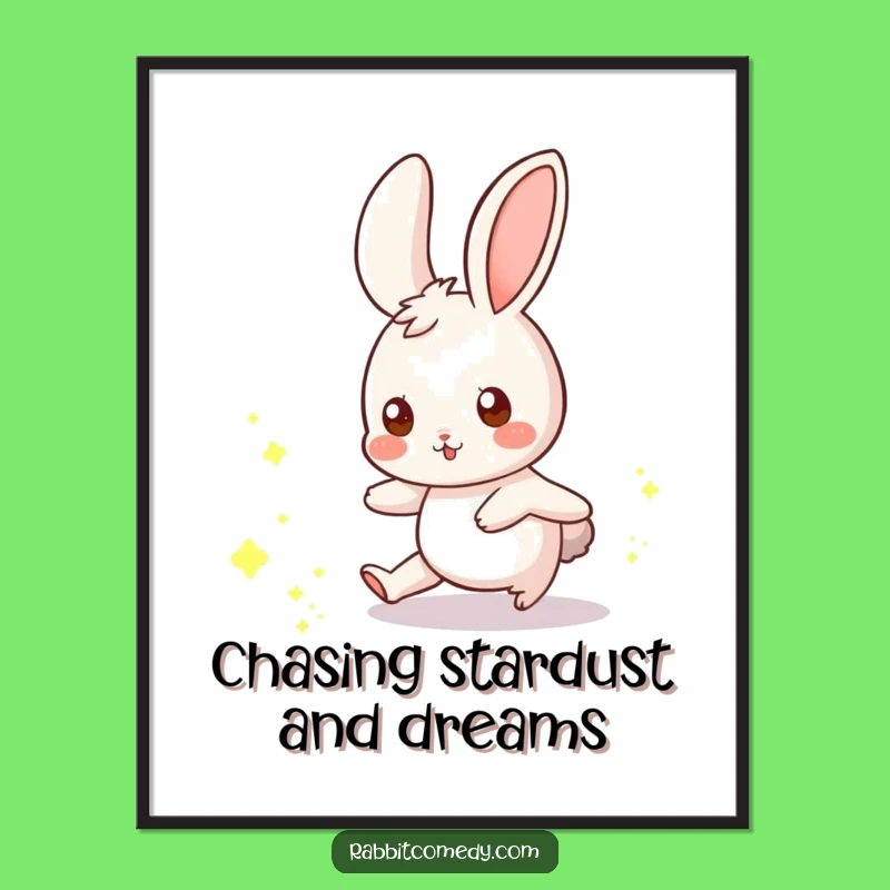 Free Printable Wall Art: Rabbit Dust Mote Chase - Downloadable Whimsical Decor