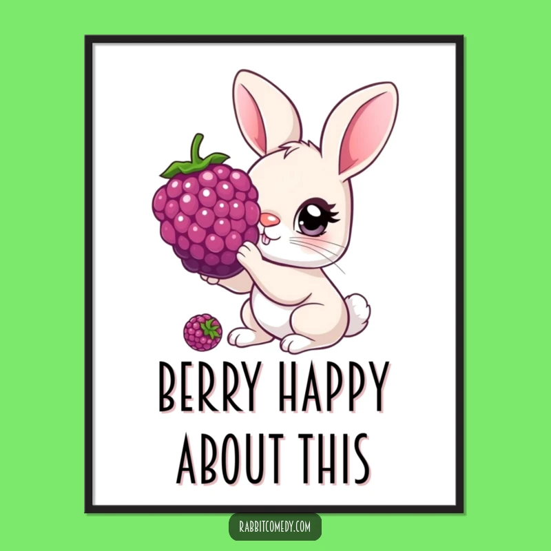 Curious Rabbit Berry Free Printable Wall Art, Downloadable Decor for Charm