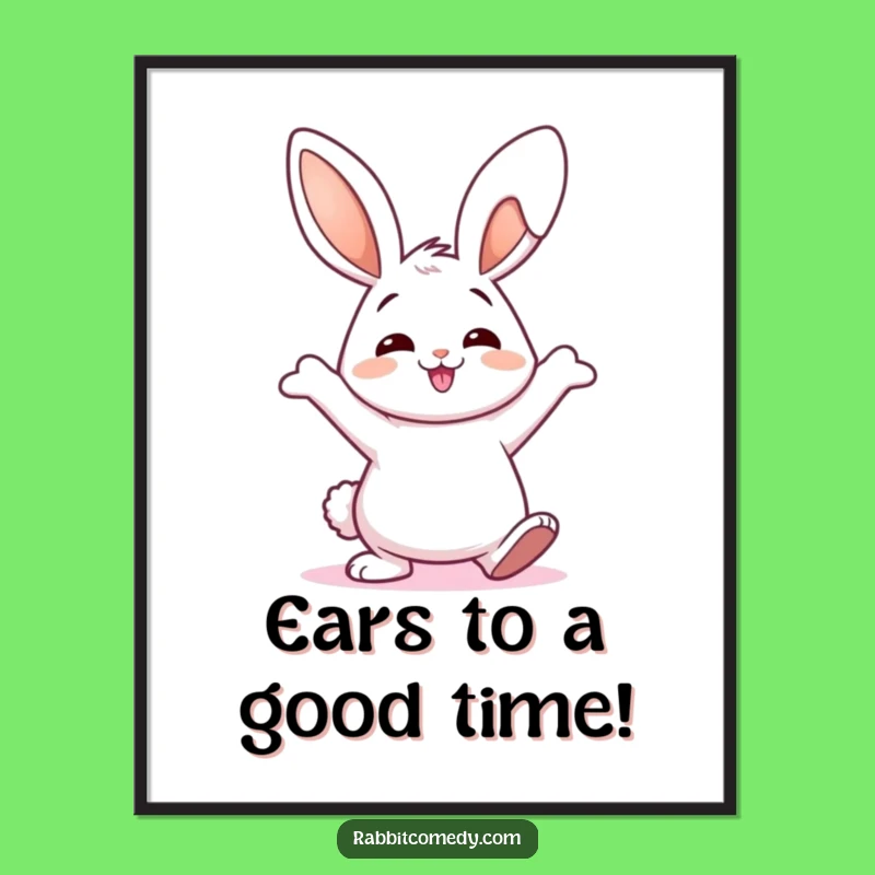 Funny Free Printable Wall Art: Rabbit Dance Downloadable Art