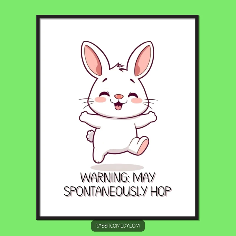 Funny Free Printable Wall Art: Silly Rabbit Hop Art Downloadable Gift Decor