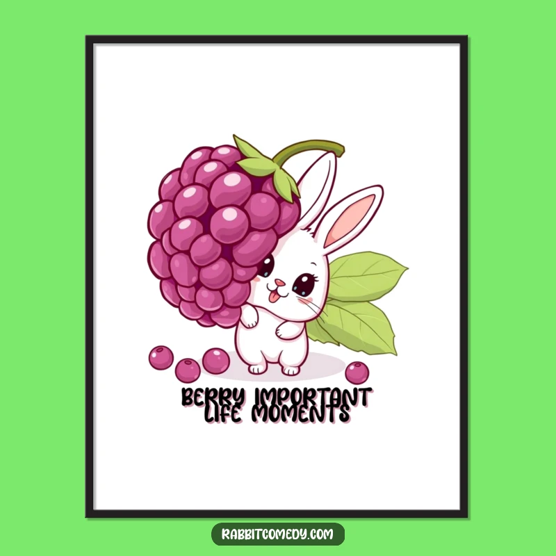 Surprise Berry Rabbit Free Printable Wall Art - Funny Downloadable Decor