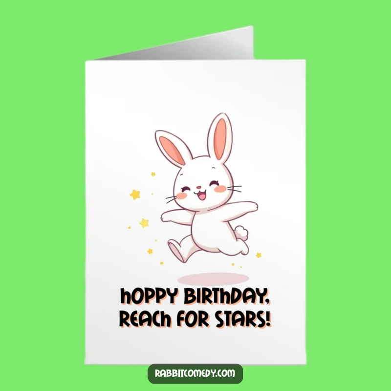 Free Printable Birthday Card: Magical Rabbit Star Dust, Fun Downloadable Greeting for All
