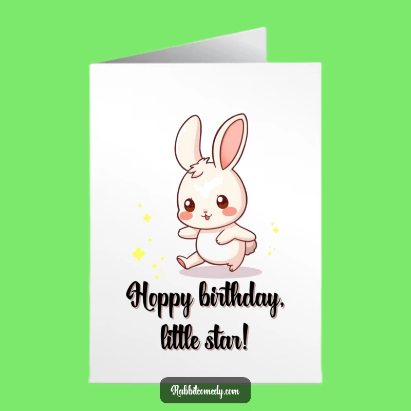 Free Printable Birthday Card: Rabbit Dust Mote Chase - Downloadable Funny Gift