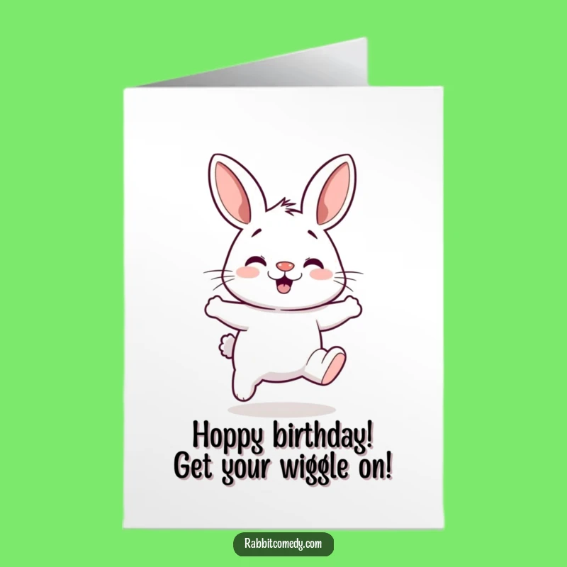Free Printable Funny Birthday Card: Silly Rabbit Hop Greeting Funny Downloadable Gift