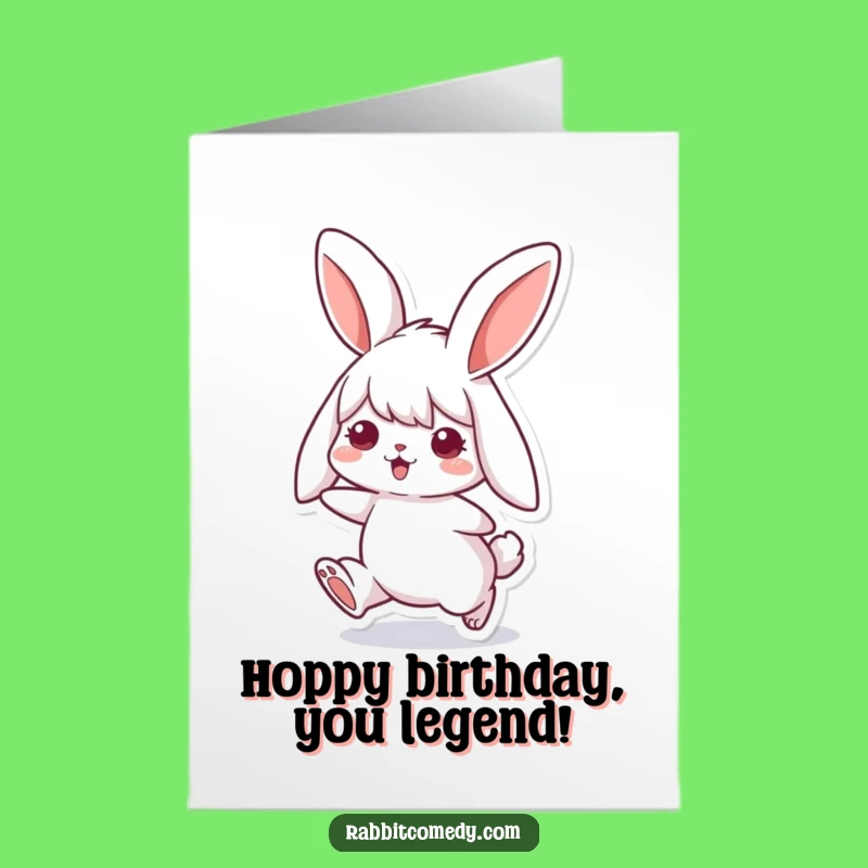 Free Printable Rabbit Birthday Card - Floppy Eared Happy Hop Downloadable Fun
