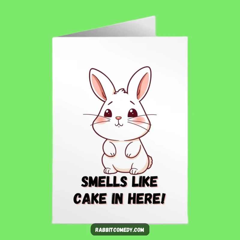 Free Printable Birthday Card: Curious Rabbit Whiskers - Fun Birthday Surprise!