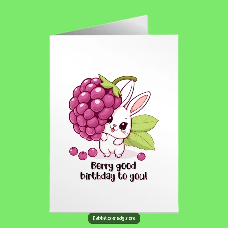 Surprise Berry Rabbit Free Printable Birthday Card - Funny Downloadable Greeting