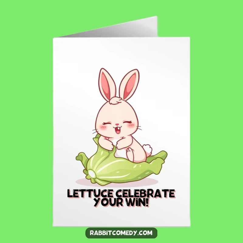 Free Printable Congrats Card: Sliding Rabbit - Funny Downloadable Celebration