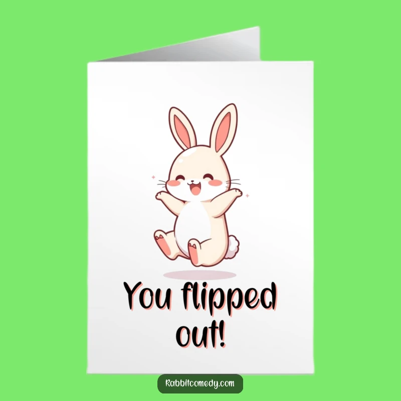 Free Printable Congrats Card: Somersault Rabbit! Exciting Downloadable Greeting for Achievements