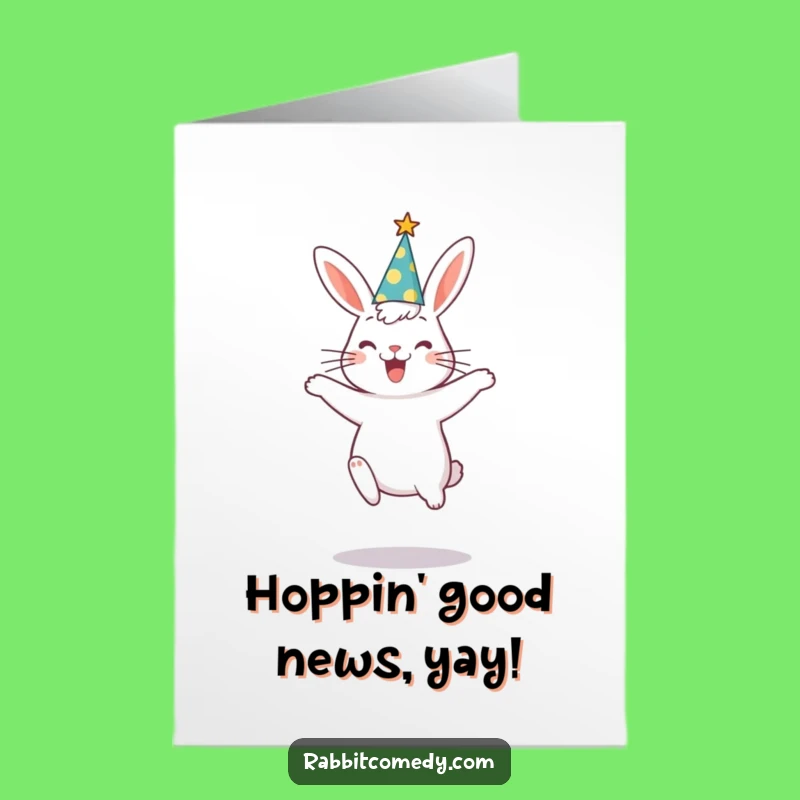 Free Printable Rabbit Congrats Card: Jumping for Joy Party!