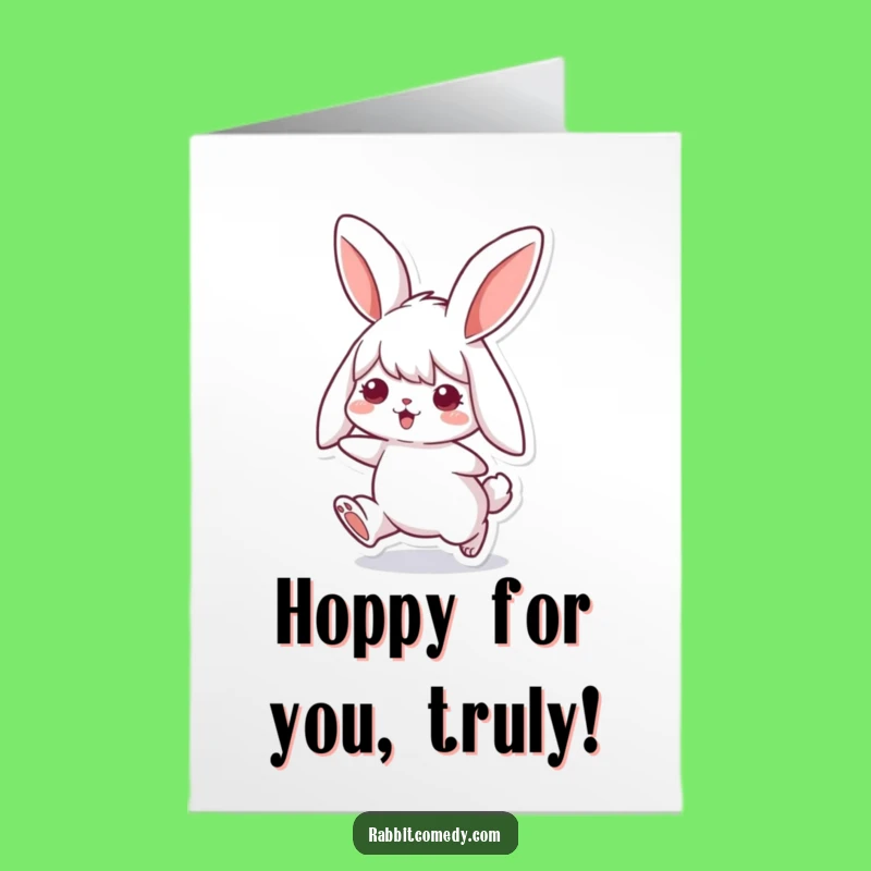 Free Printable Rabbit Congrats Card - Floppy Eared Happy Hop Downloadable Cheer