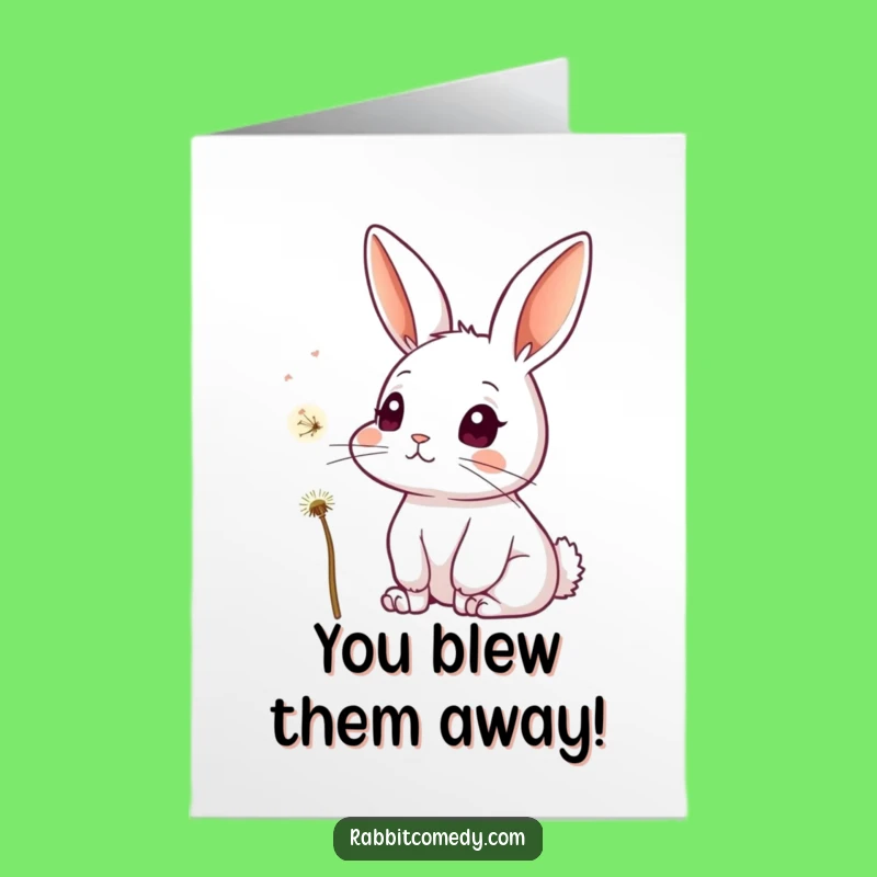 Free Printable Congrats Card: Curious Rabbit and a Floating Wish