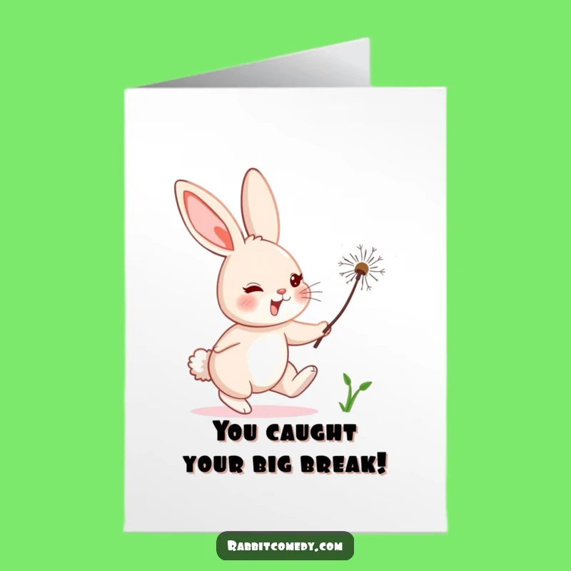 Free Printable Rabbit Congrats Card: Chasing Dreams & Success!