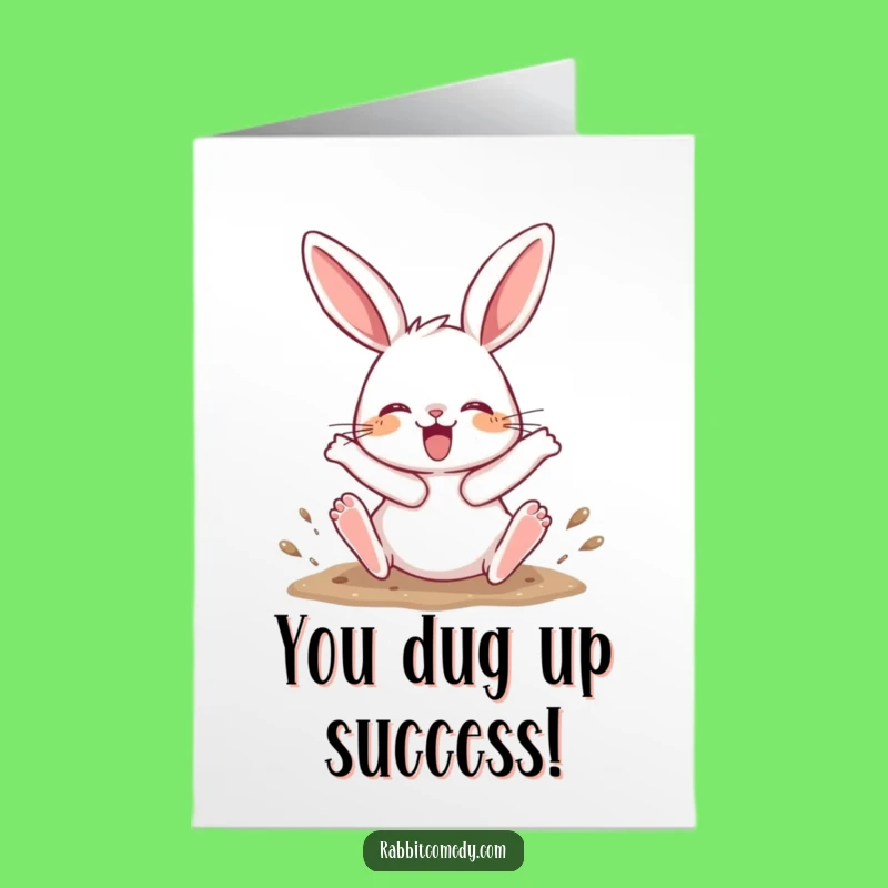 Free Printable Congrats Card: Digging Rabbit Achievement, Downloadable Fun