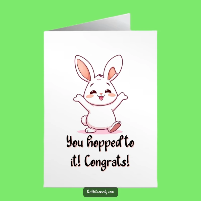 Free Printable Congrats Card: Funny Rabbit Dance Downloadable Gift