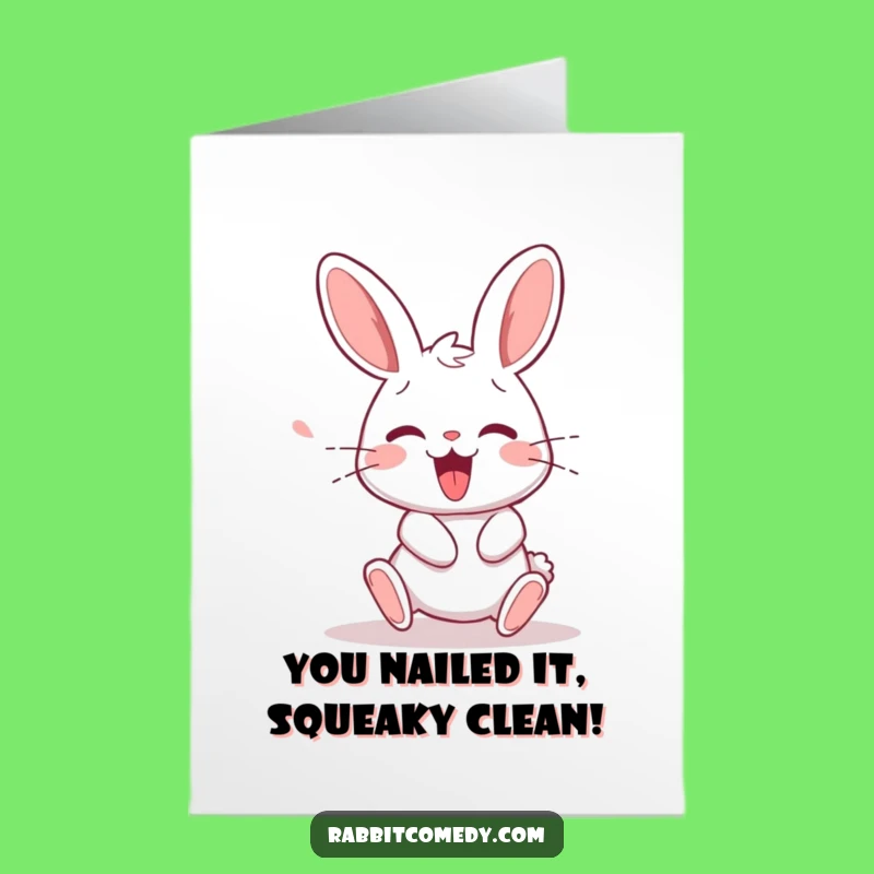 Free Printable Rabbit Congrats Card: Stumble into Success & Squeak!